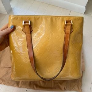 Louis Vuitton Authentic Vintage Tote - Gold with Leather Strap with Duster Bag